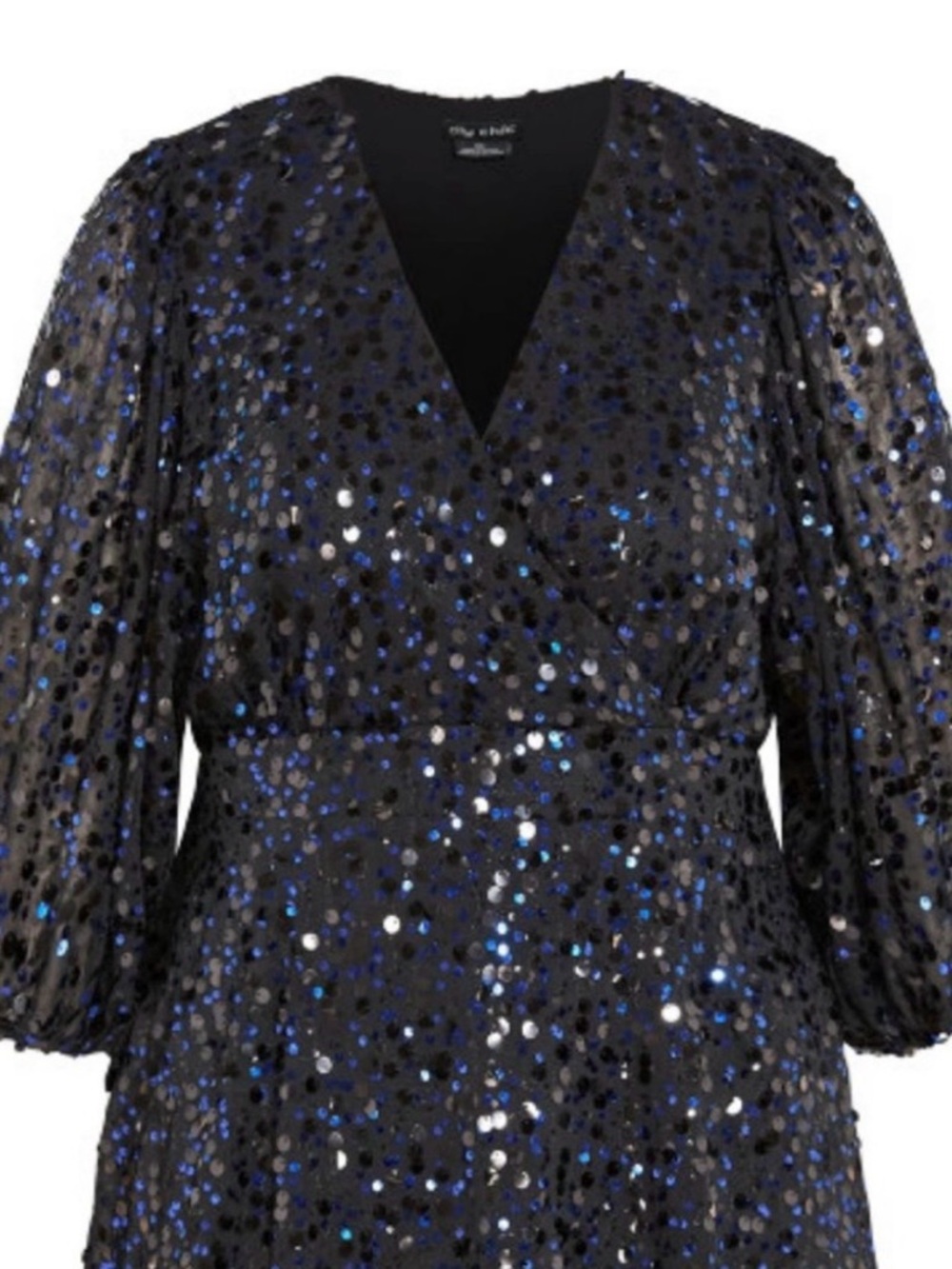 City Chic Scattered Glow Royal Purple Sequin Dress NWT - Picture 3 of 12